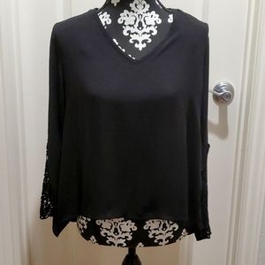 Really cute Black semi sheer top